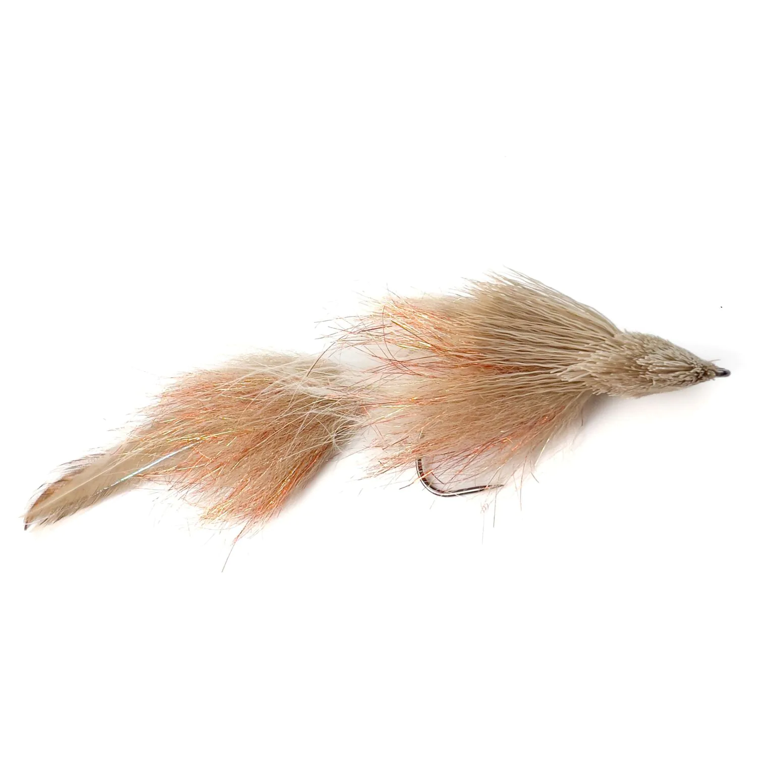 Fliegenfischerköder, Streamer, Angelköder, Beige-rosa, Haken